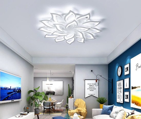 18 Sterren Plafondlamp Wit - Met Afstandsbediening - Smart lamp - Dimbaar Met App - Woonkamerlamp - Moderne lamp - Plafonniere
