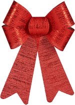 Décoration de Décorations pour sapins de Noël ornement nœuds/nœuds rouge brillant 15 x 25 cm