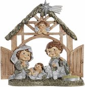Crèche de Noël - y compris figurines - 19 x 8 x 18 cm - Décoration de Noël