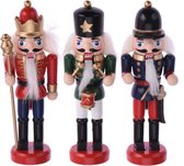 Kersthangers Notenkrakers - 3 stuks - poppetjes / soldaten - 12,5 cm - kerstornamenten