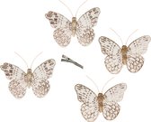12x pcs décoration papillons sur clip paillettes dorées 10 x 8 cm - décoration papillon - décoration Décorations pour sapins de Noël