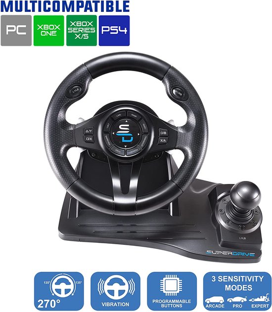 Subsonic Superdrive GS550 - Race Stuur - Game Stuur geschikt voor PS4, Xbox One, Xbox Series & PC van Subsonic — afbeelding 2