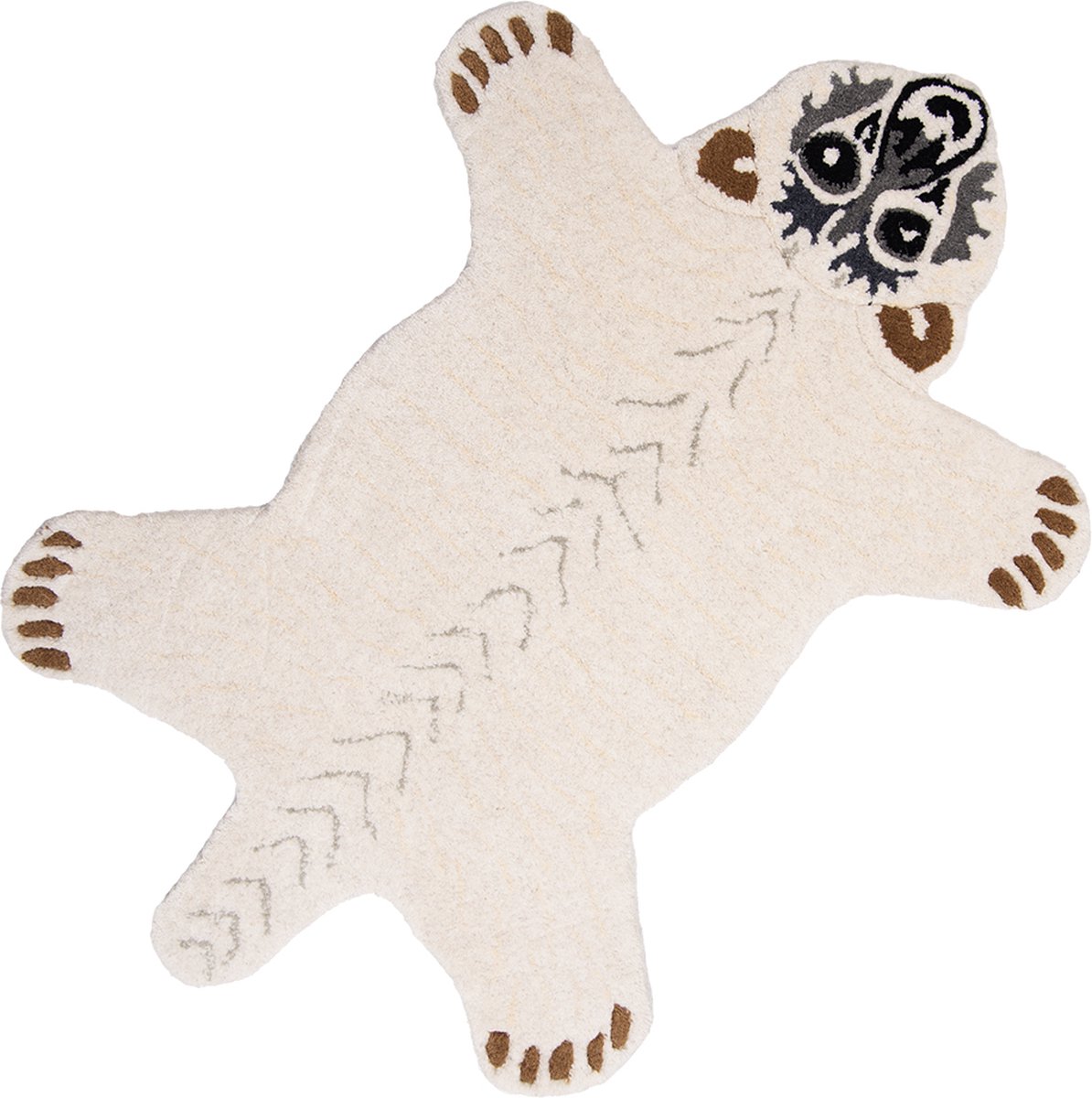 Vloerkleed IJsbeer 60x90 cm Wit Wol