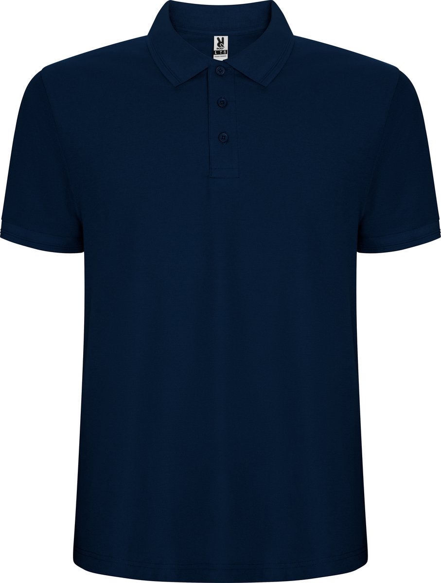 Donker Blauwe heren unisex Polo korte mouwen Pegaso merk Roly