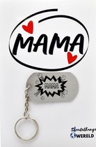 Mama Sleutelhanger inclusief kaart - mama cadeau - moeder - Leuk kado voor je mama om te geven - 2.9 x 5.4CM