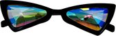 Freaky Glasses - Caleidoscoop bril - Spacebril - Festivalbril - Cat Eye montuur - Kunststof - zwart
