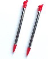 2x Inschuifbare Aluminium Stylus Pen voor New Nintendo 3DS XL Rood