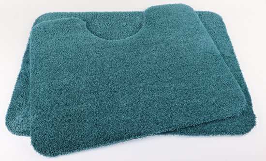 Tapis de bain 50x70 et tapis de toilette 50x60 Soft aqua green antidérapant