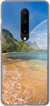 Geschikt voor OnePlus 7 Pro hoesje - Een mooie regenboog bij Tunnels Beach op Hawaii - Siliconen Telefoonhoesje