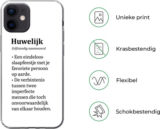 Coque iPhone 12 - Mariée - Mariage - Citation - Siliconen