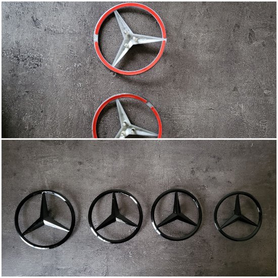 Emblème de calandre logo Mercedes-Benz noir et argent