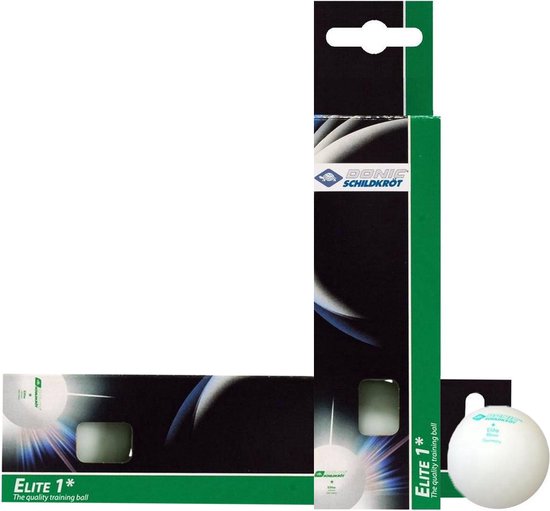 Donic Schildkröt Balles de Balles de tennis de table Elite 1* - blanc - 2x3 pièces