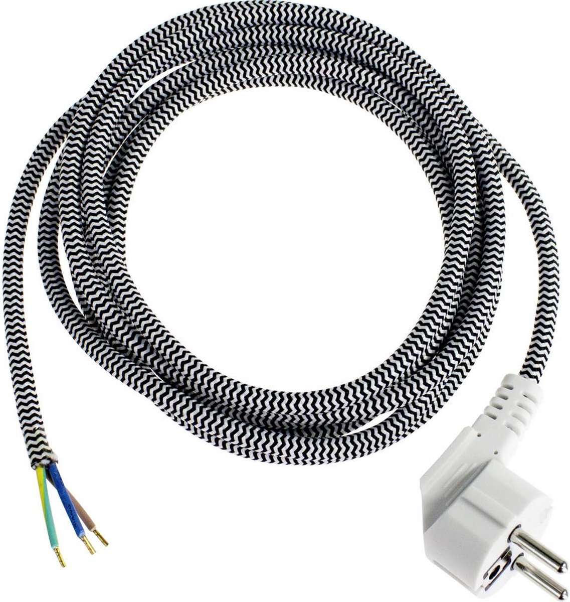 AS Schwabe 87202 Aansluitkabel Stroom Zwart/wit 3.00 m