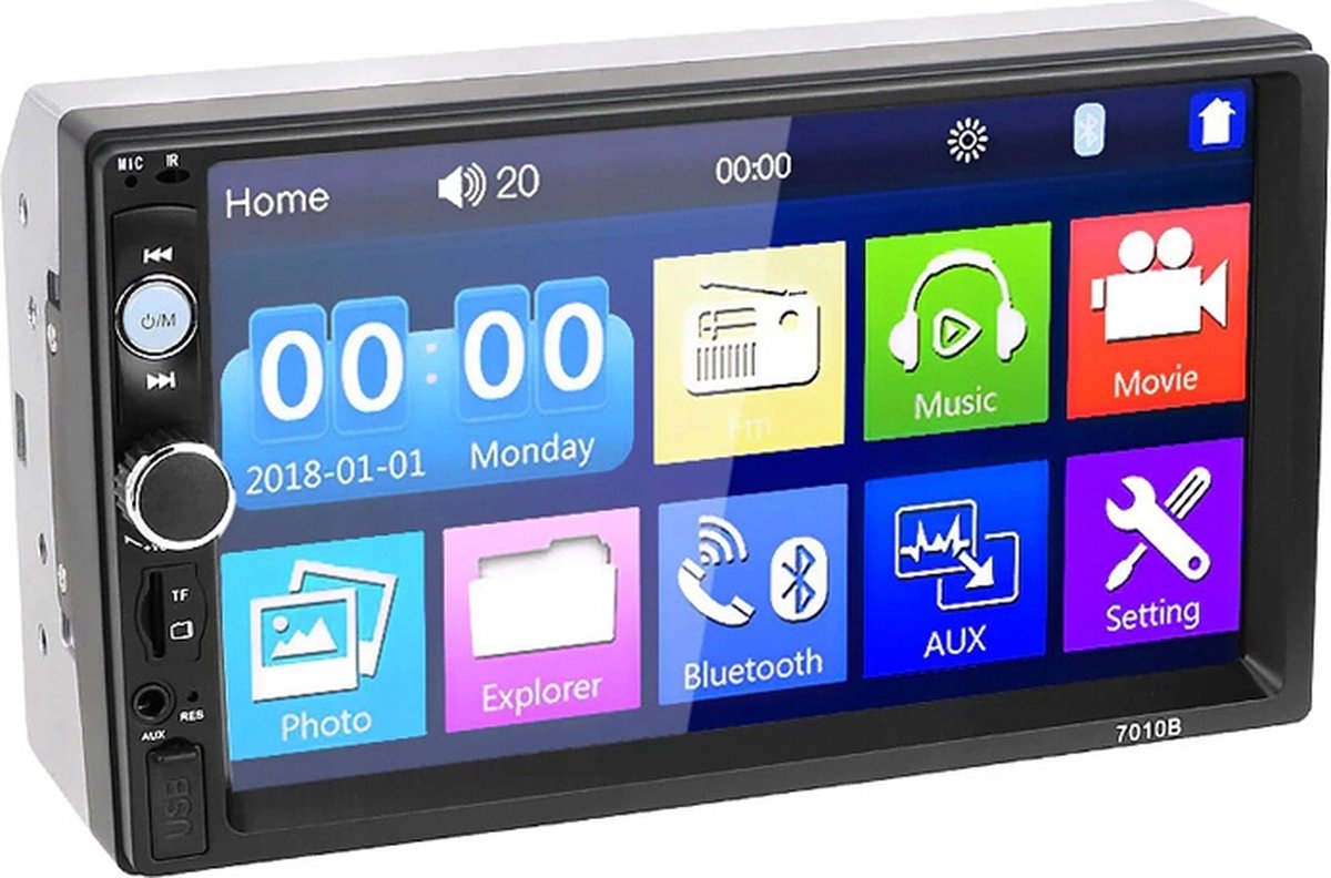 Autoradio Bluetooth - 2DIN - USB - Touchscreen - Touch, 7 