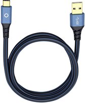 Oehlbach USB Plus C3 USB 3.2 Gen 1 (USB 3.0) [1x USB 3.2 Gen 1 mâle A (USB 3.0) - 1x USB-C mâle] 0,50 m Blauw Ver