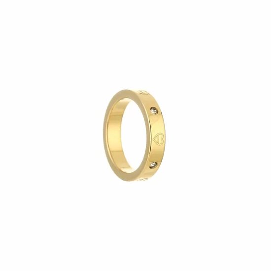 Michelle Bijoux Ring (Sieraad) Hartjes Witte Stenen (Maat 18) Gold