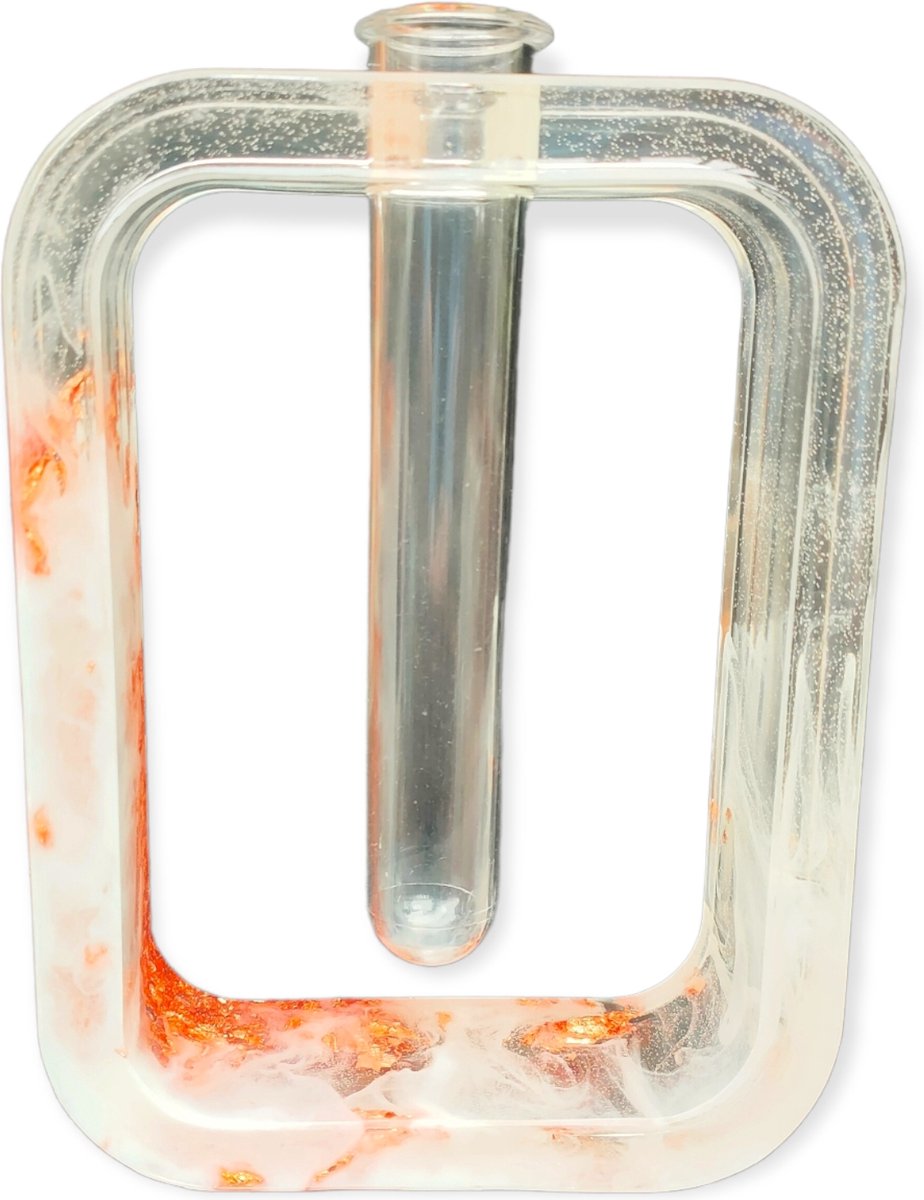 Resin Art JR: Stekjes vaasje / Reageerbuis vaasje Rechthoekig