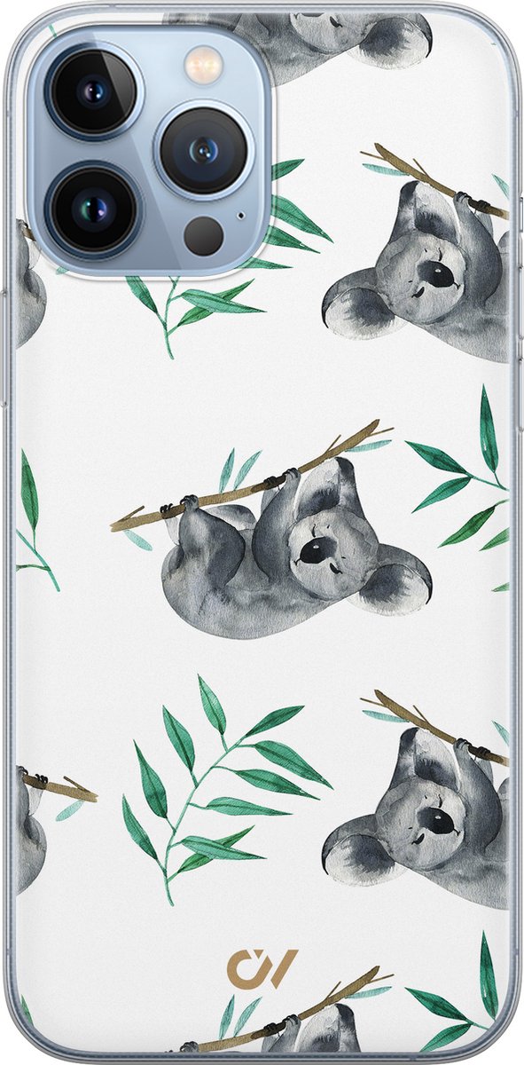 Hoesje geschikt voor Apple iPhone 13 Pro Max - Koala Print - - Wit - Apple - Casevibes