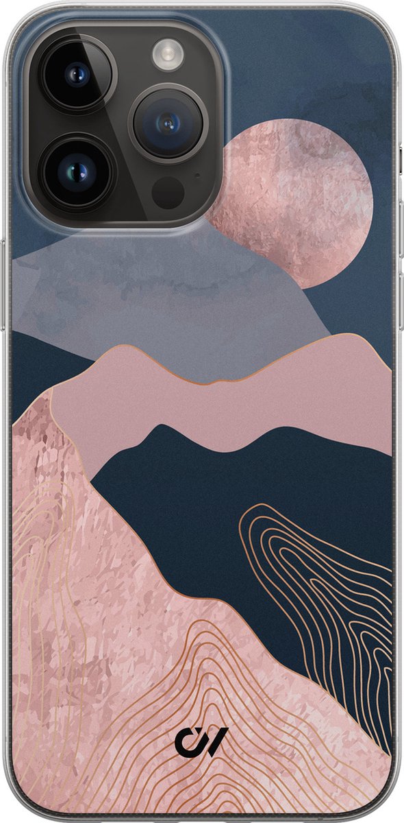 Hoesje geschikt voor Apple iPhone 14 Pro Max - Landscape Rosegold - - Roze - Apple - Casevibes