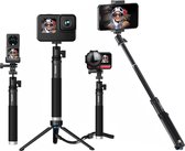 TELESIN Selfie Stick 360 ° Rotatie + Opvouwbare Statief Telefoon Houder Aluminium voor GoPro  DJI Insta360 Smartphone