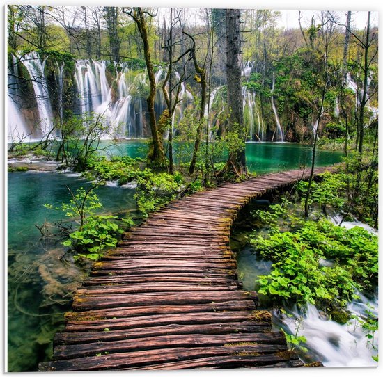 WallClassics - Panneau de mousse PVC - Terrasse en zone rurale - Photo 50x50 cm sur panneau de mousse PVC