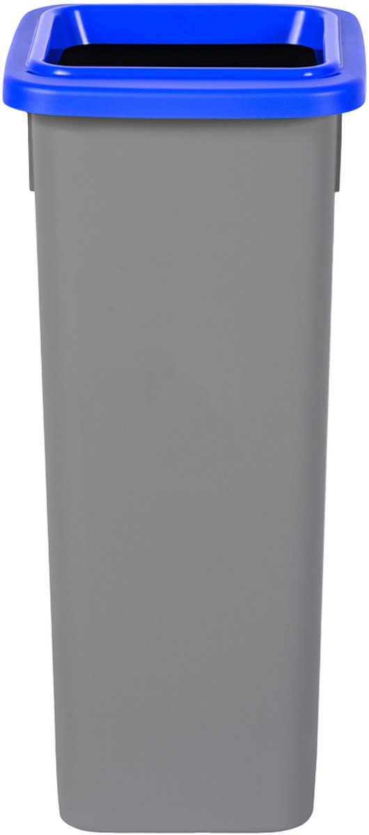 Plafor Fit Bin, Prullenbak voor afvalscheiding - 20L – Grijs/Blauw - met 5 gratis stickers – recycle – afvalbak - vuilnisbak – afvalemmer – afvalscheiding – vuilnisemmer – sorteerafvalemmer – recycling – hygiënisch - kantoor - keuken