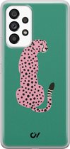Hoesje geschikt voor Samsung Galaxy A53 - Pink Luipaard - Luipaardprint - Groen - Soft Case Telefoonhoesje - TPU Back Cover - Casevibes