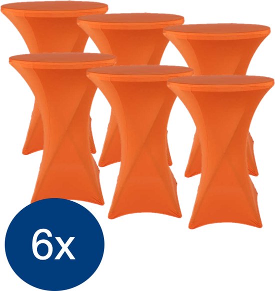 Statafelrok Oranje 80cm - Statafelhoes - Tafelrok - Set van 6 - Tafelrokkenshop.nl