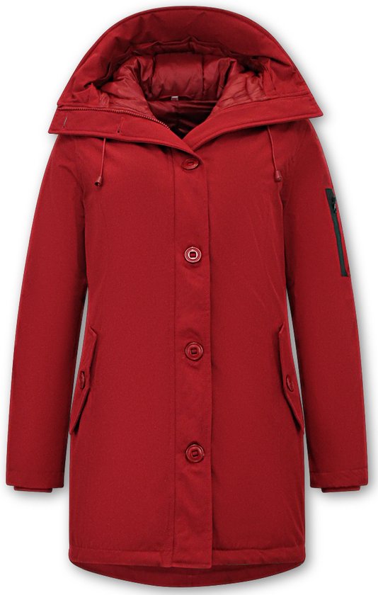 Winddichte Winterjas Dames Parka - 505 - Rood