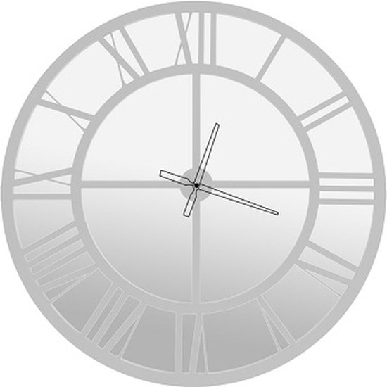 Horloge miroir - Grande horloge murale industrielle - Cadre argenté - Ø 80  cm | bol
