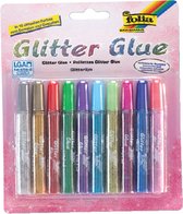 Glitterlijm Folia 9 - 5ml assorti blister à 10 stuks