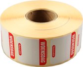 Label - Daglabel wo - papier - beschrijfbaar - 25x25mm - rood - rol à 1000 stuks