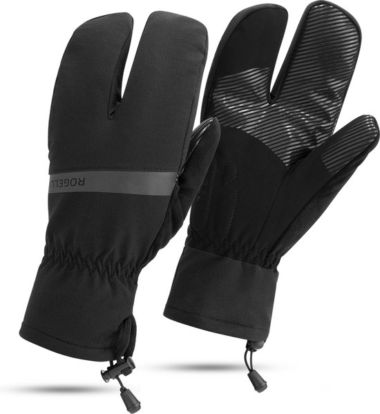 Rogelli Nova Deep Winter Lobster Fietshandschoenen Winter - Wind en Waterdicht - Heren - Zwart - Maat M