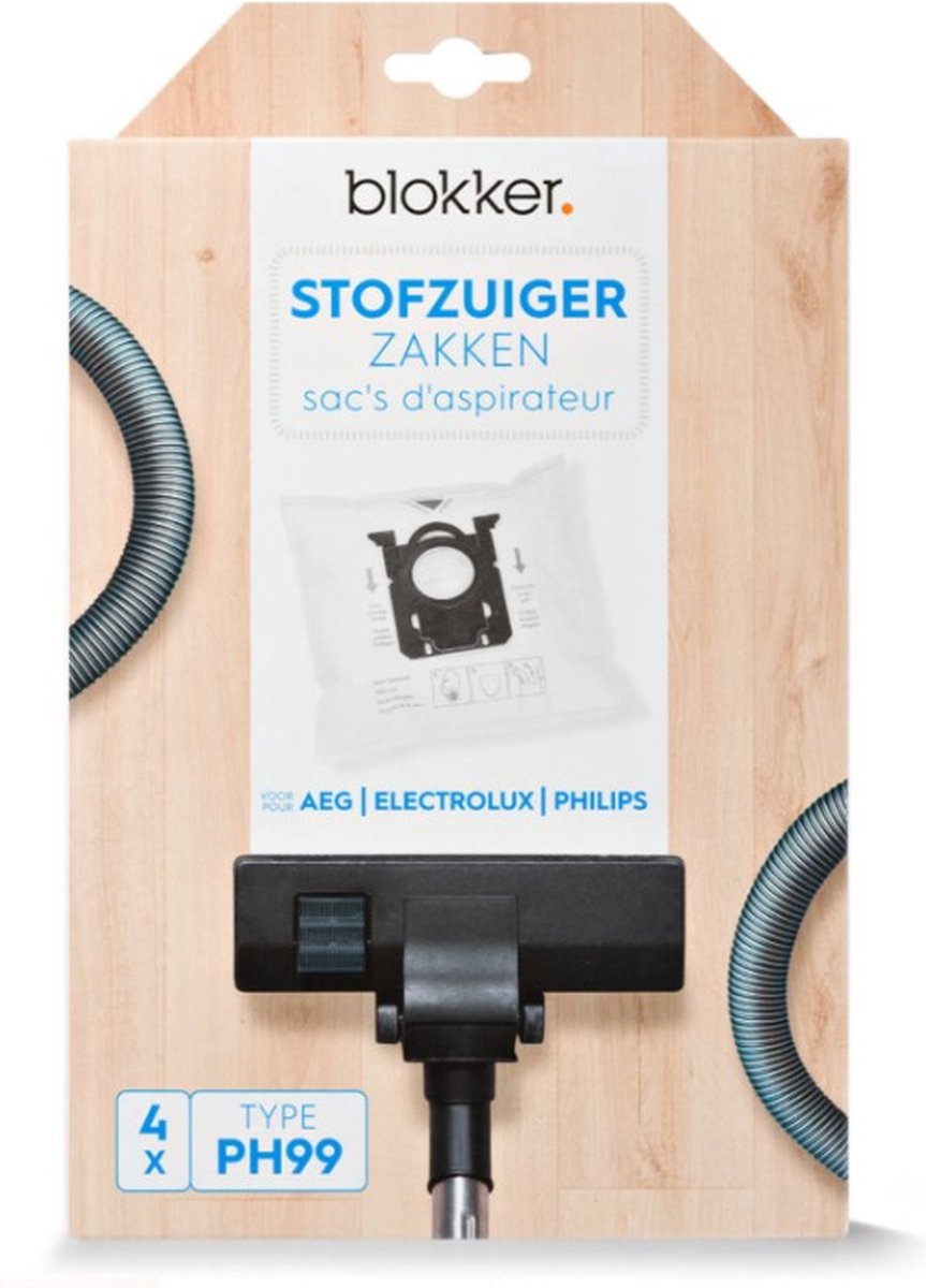 Blokker - Stofzuigerzak - voor AEG, Electrolux, Philips diverse modellen - Doos a 4 zakken