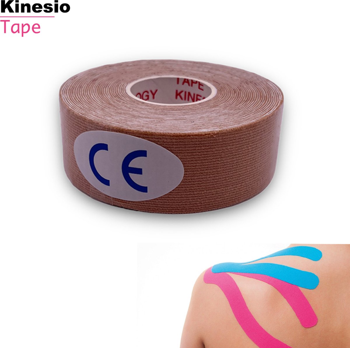 Fysio tape - kinesiotape - kinesiologie tape - Sporttape kinesiotape - Sporttape huidskleur - Fysio tape - kinesiotape beige - Beige - 5M