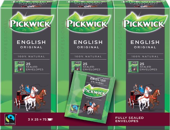 Thee pickwick fair trade english 25x2.5gr | Omdoos a 3 pak x 25 stuk | 3 stuks