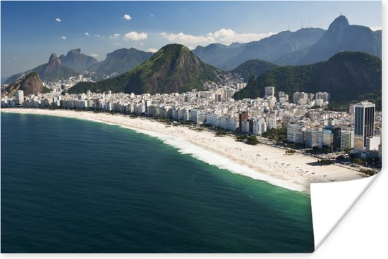 Copacabana strand Rio de Janeiro Poster 150x75 cm - Foto print op Poster (wanddecoratie)