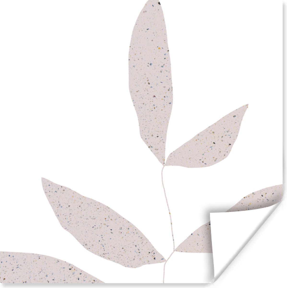 Poster Bladeren - Design - Pastel - 50x50 cm