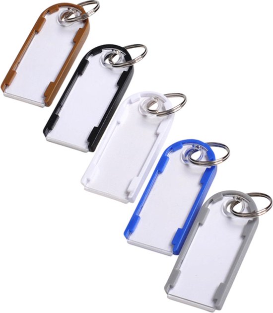 Porte-clés en plastique coloré avec étiquette, porte-clés, étiquettes  d'identification de langue, porte-clés