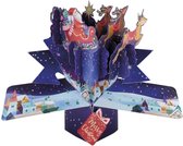 3D Pop-up Wenskaart met envelop - Merry Christmas - Santa in the Sky