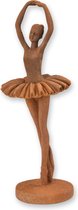 een polyresin Figuur van een danseres in roest kleur 30 cm hoog
