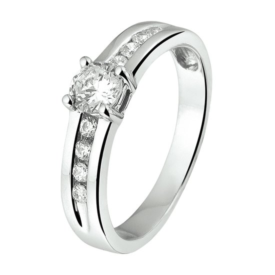 The Jewelry Collection Bague Zirconia - Argent