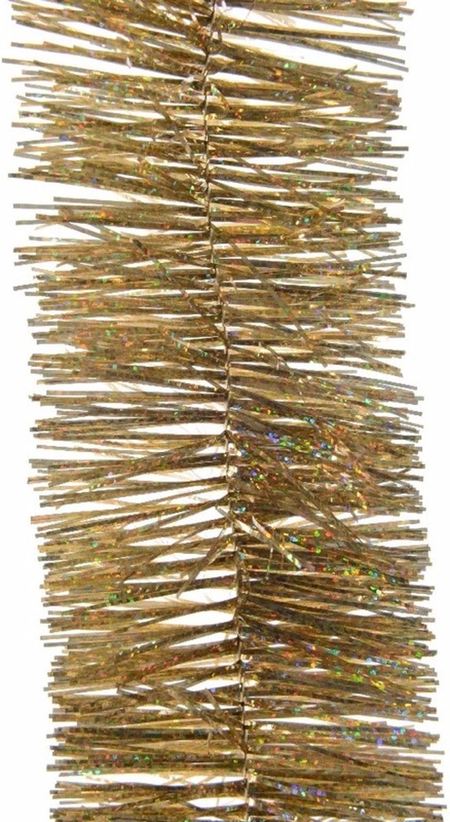 8x Kerstslingers glitter goud 270 cm - Guirlandes folie lametta - Gouden kerstboom versieringen