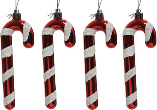 6x Kerstboomhangers rood/witte zuurstokken 12 cm kerstversiering - Rood/ witte... | bol.com
