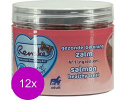 12x Renske Gezonde Beloning Hartjes Hondensnack Zalm 100 gr