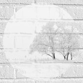 WallClassics - Muursticker Cirkel - Witte Natuur door Sneeuw - 40x40 cm Foto op Muursticker