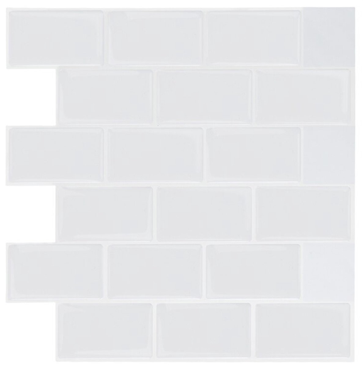 Vividtiles Tegelsticker - Zelfklevend Behang - 5 Stuks - Wit - Plaktegels - Muurtegels