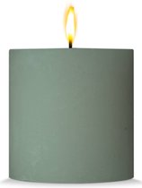 Bougie cylindrique rustique Blokker - vert galet - 10x10 cm
