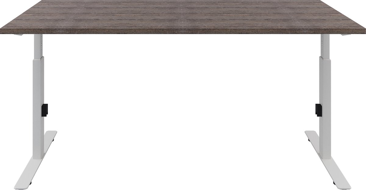 Bureau  Bureautafel - Gaming Bureau Verstelbaar Bureau - Logan eiken blad - Wit onderstel - 180 x80 cm-- blad- onderstel- x80