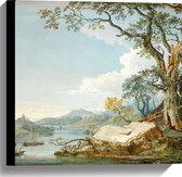 WallClassics - Canvas  - Schilderij van Grote Boom met Planten - 40x40 cm Foto op Canvas Schilderij (Wanddecoratie op Canvas)
